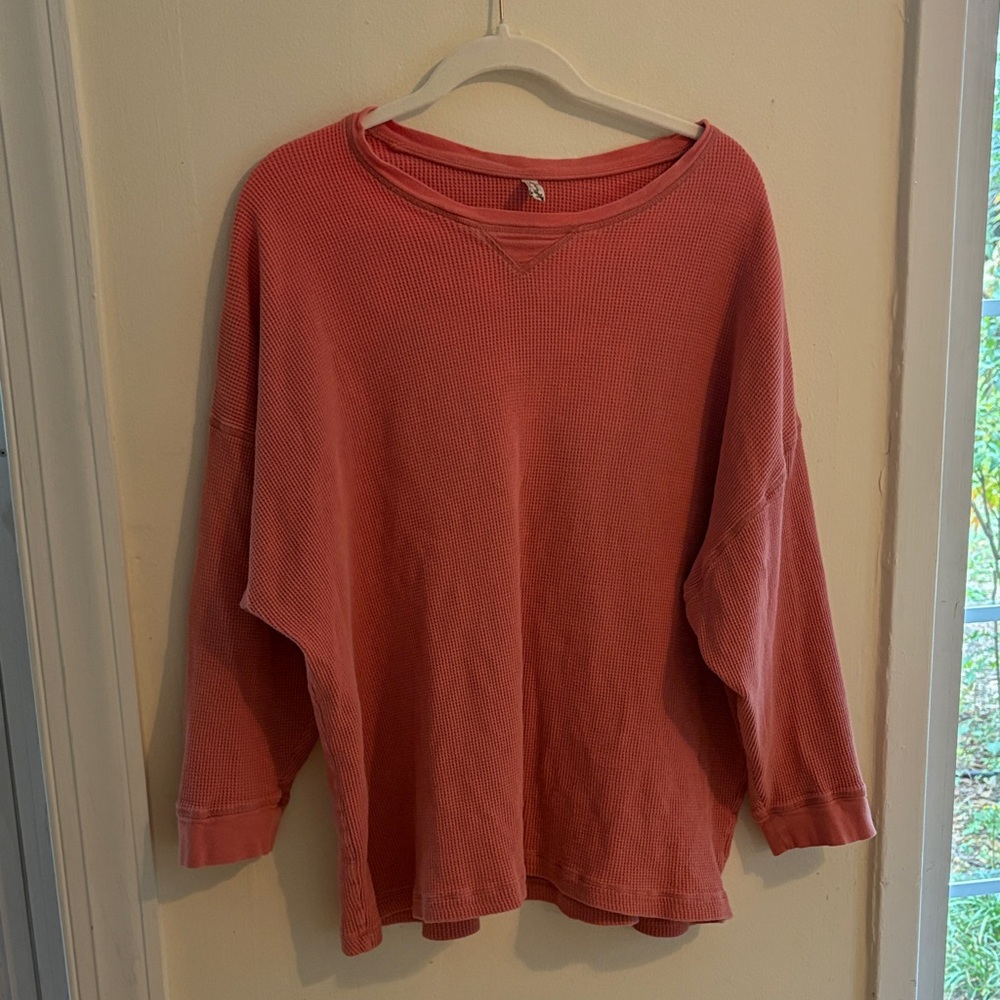 Women's Pink Waffle Top